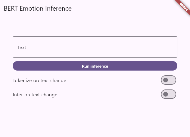 Screenshot of the Flutter app.